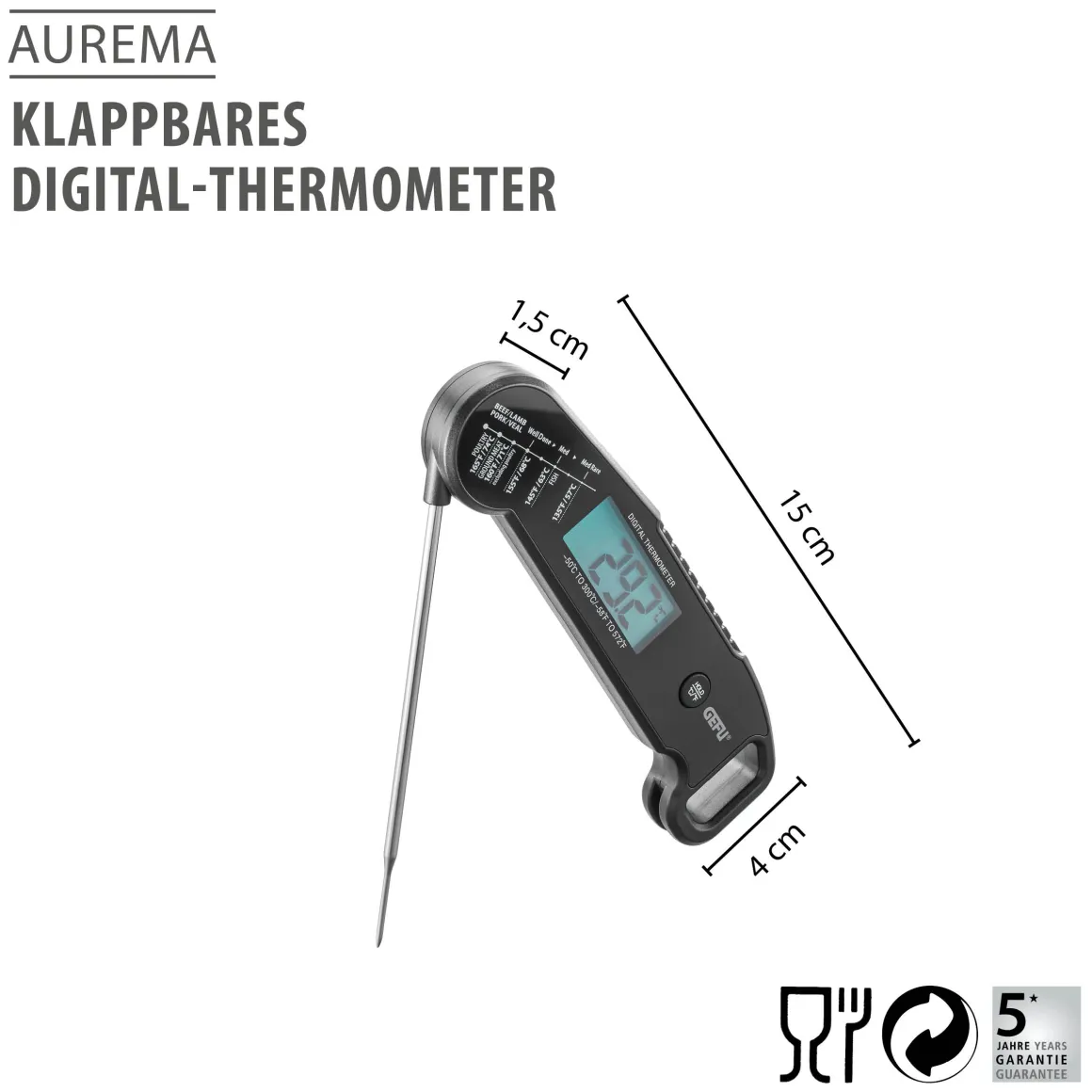 Klappbares Digital-Thermometer AUREMA