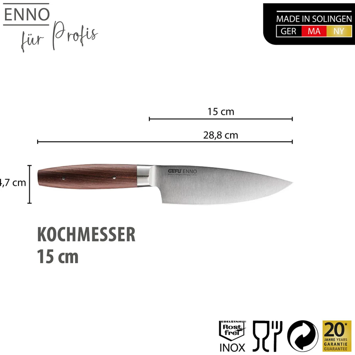 Kochmesser ENNO, 15 cm