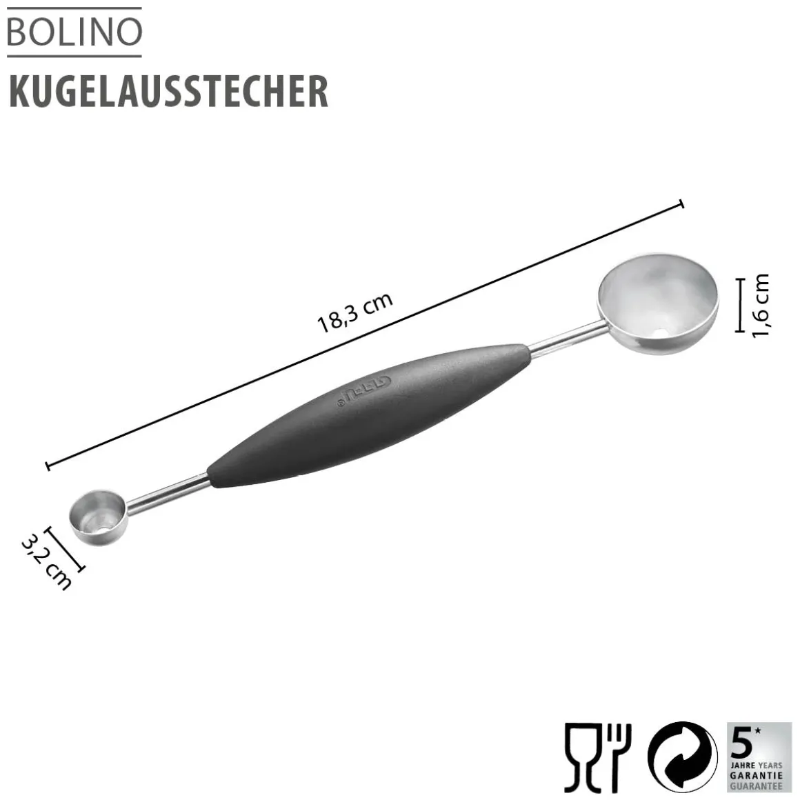 Kugelausstecher BOLINO, Ø 15 mm /30 mm