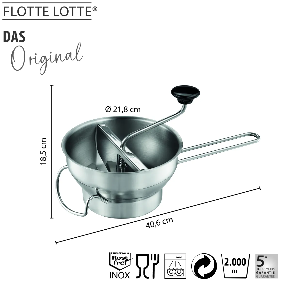 Passiergerät FLOTTE LOTTE® inkl. 3 Lochscheiben (1 mm, 3 mm und 5 mm)