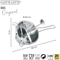 Passiergerät ORIGINAL FLOTTE LOTTE®, multifunktional mit 2 Lochscheiben