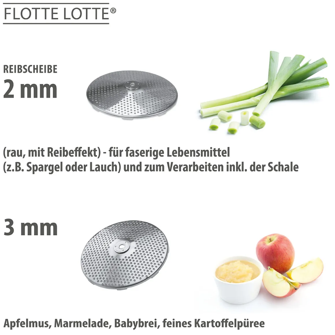 Passiergerät ORIGINAL FLOTTE LOTTE®, multifunktional mit 2 Lochscheiben