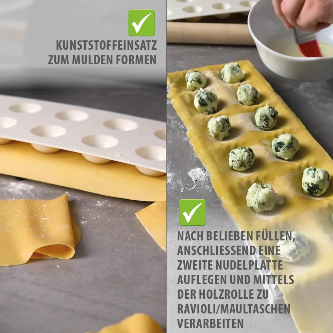 Ravioli-/Maultaschenbrett TASCA, 3tlg.