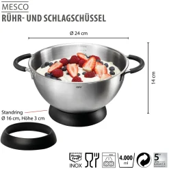 Rühr- und Schlagschüssel mit Standring MESCO, Ø 24 cm