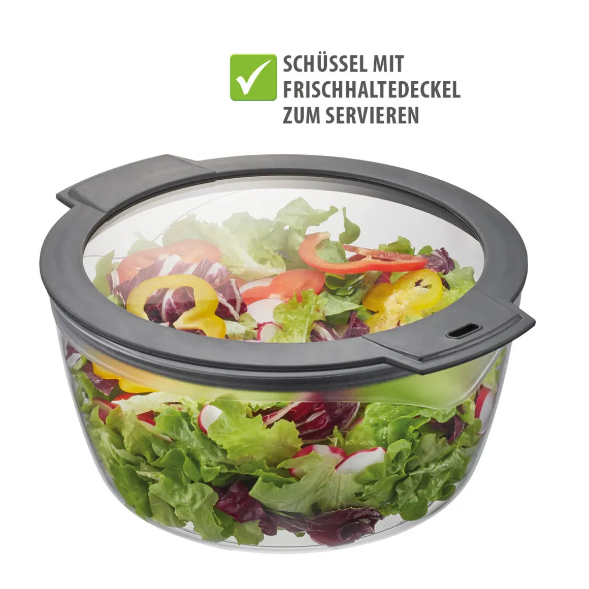 Salatschleuder, Kunststoff inkl. Frischhaltedeckel, 4 L