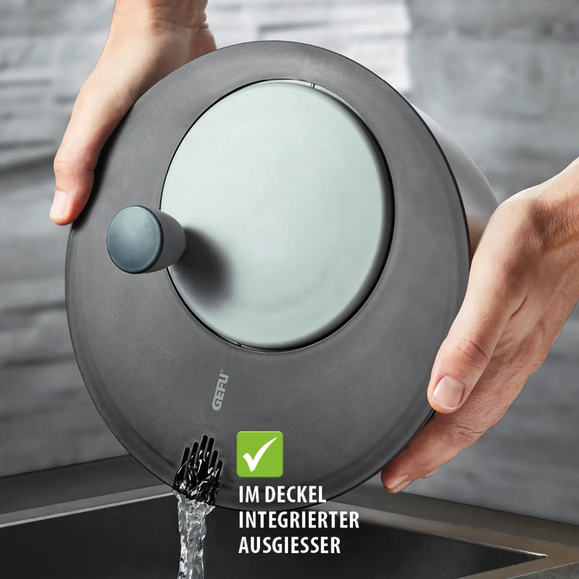 Salatschleuder, Kunststoff inkl. Frischhaltedeckel, 4 L