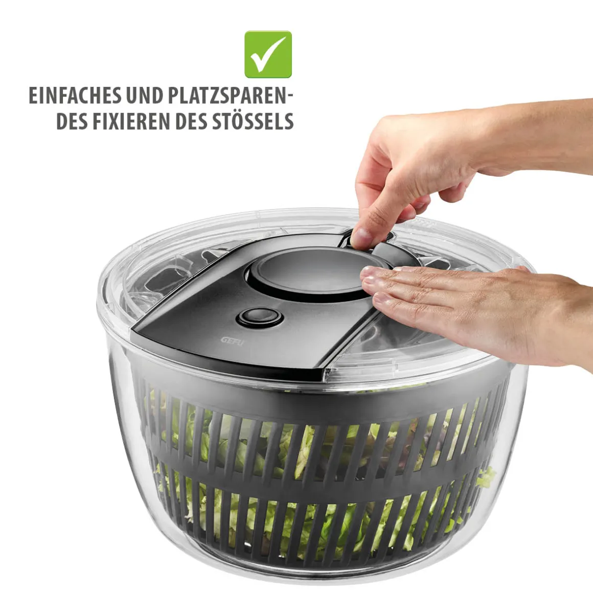 Salatschleuder mit Push-Mechanismus, 5 L