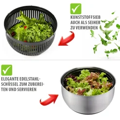 Salatschleuder PULLIT, Edelstahl, 4,5 L