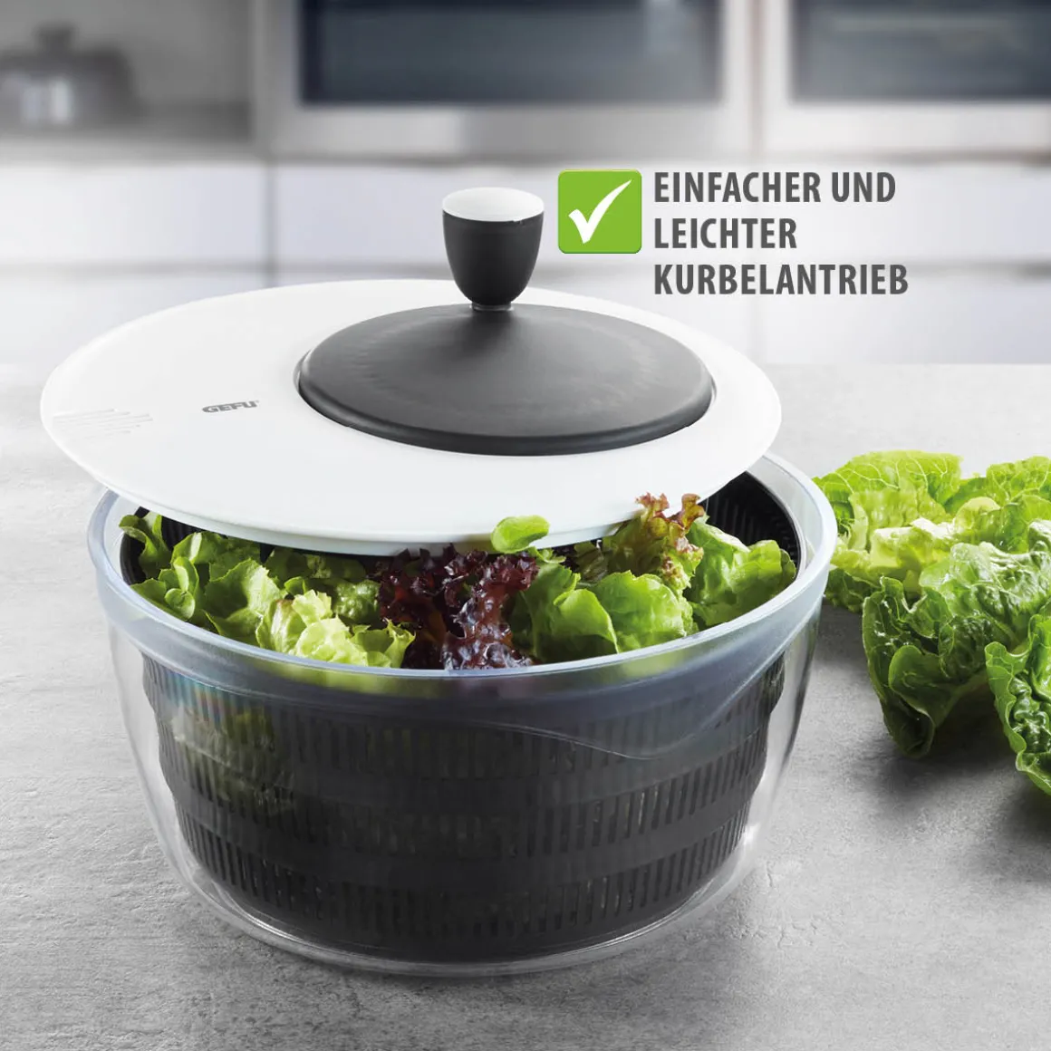 Salatschleuder ROTARE + Frischhaltedeckel, 4 L