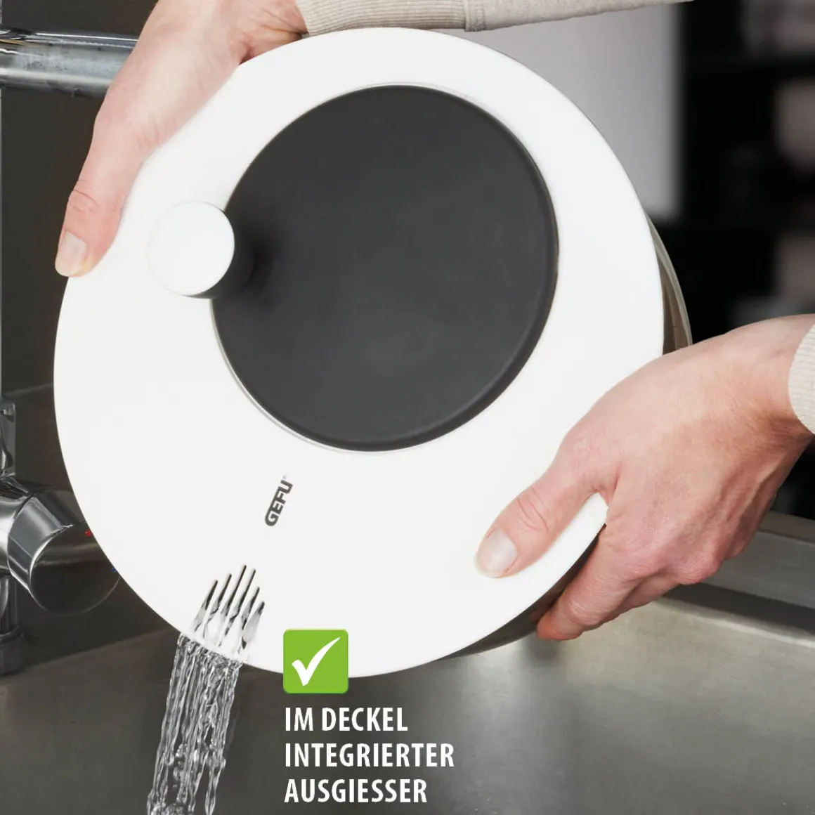 Salatschleuder ROTARE + Frischhaltedeckel, 4 L
