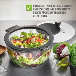 Salatschleuder ROTARE + Frischhaltedeckel, 4 L