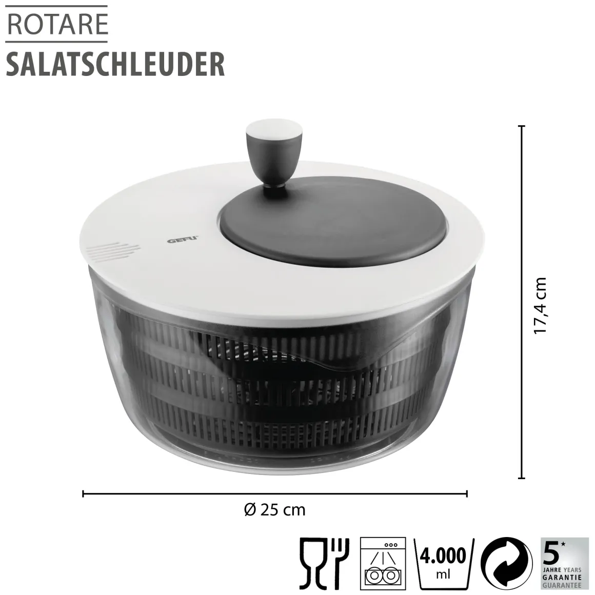 Salatschleuder ROTARE, 4 L