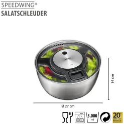 Salatschleuder SPEEDWING®, Edelstahl, 5 L